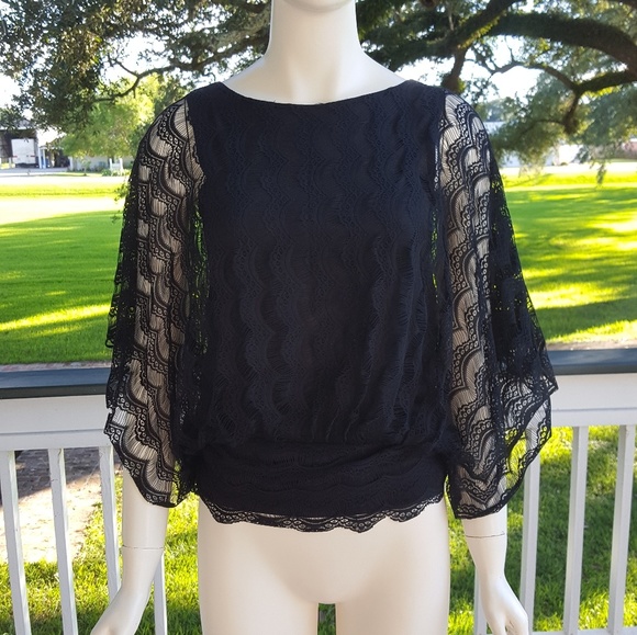 Jessica Simpson Tops - Jessica Simpson black lace blouse